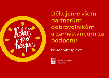 Poděkování všem, kteří pomohli realizovat Koláč pro hospic 