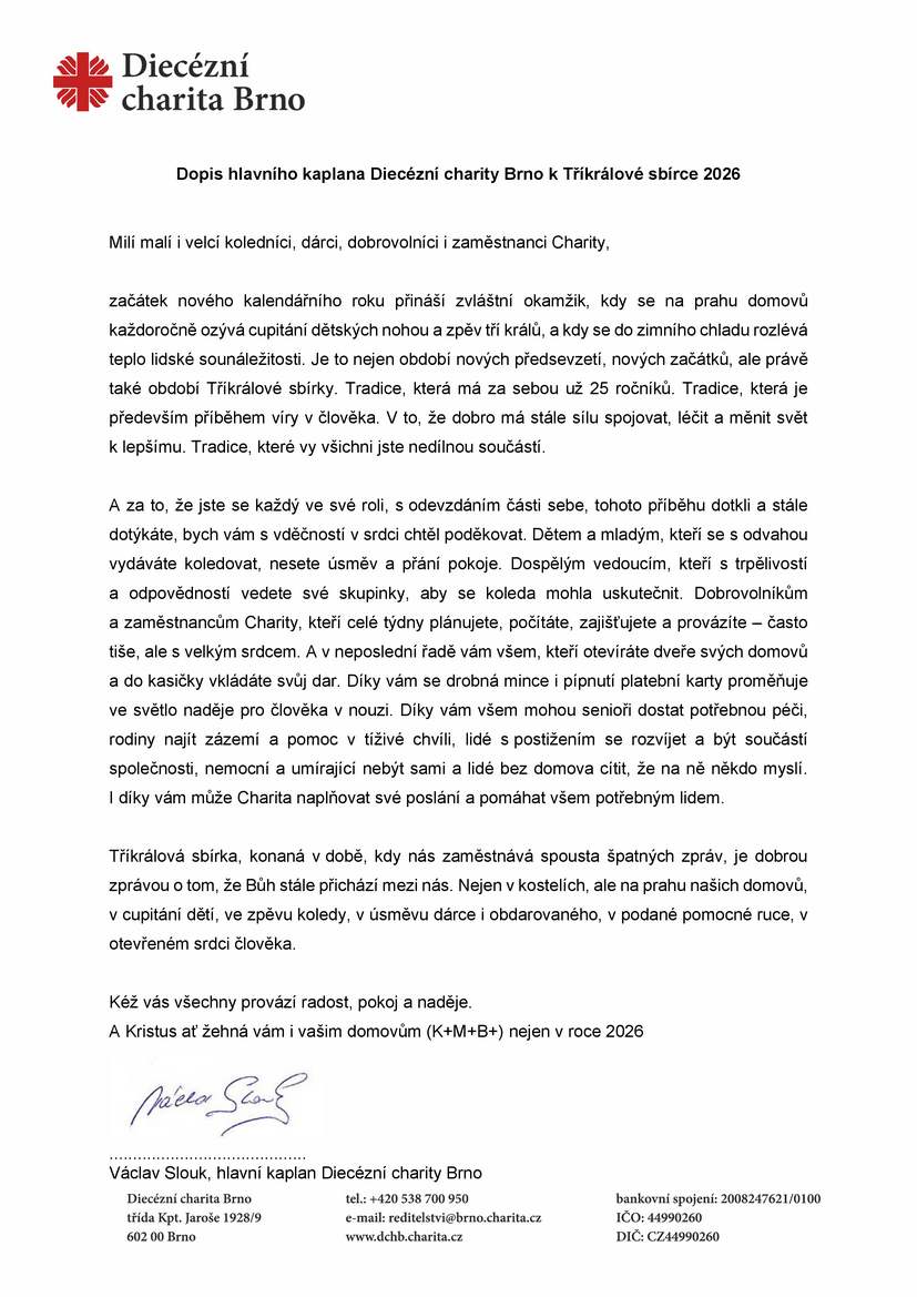 Tříkrálová sbírka 2026 Tříkrálová sbírka 2026